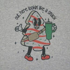 Little Debbie Christmas Tree Cakes t-shirt XL Unisex Gray Lookin Like a Snack Ho